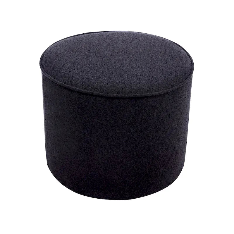 Pouf rotondo in tessuto bouclé - poggiapiedi, tavolino o sgabello