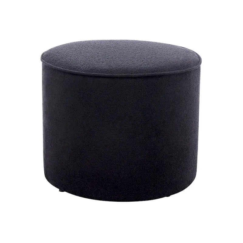 Pouf rotondo in tessuto bouclé - poggiapiedi, tavolino o sgabello