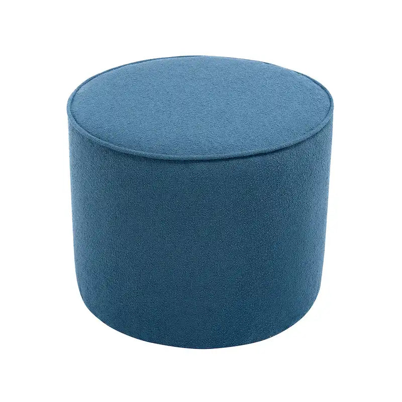 Pouf rotondo in tessuto bouclé - poggiapiedi, tavolino o sgabello