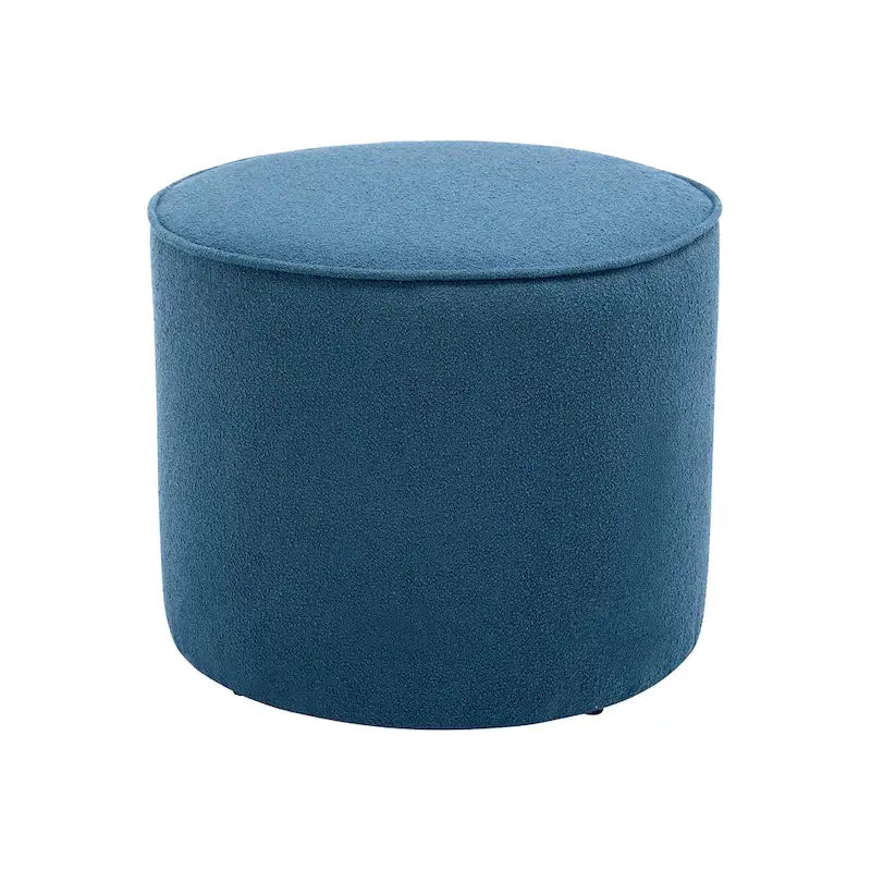 Pouf rotondo in tessuto bouclé - poggiapiedi, tavolino o sgabello