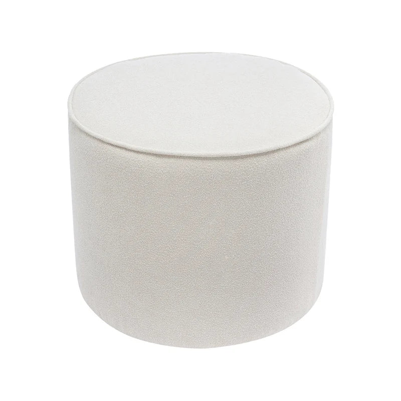 Pouf rotondo in tessuto bouclé - poggiapiedi, tavolino o sgabello