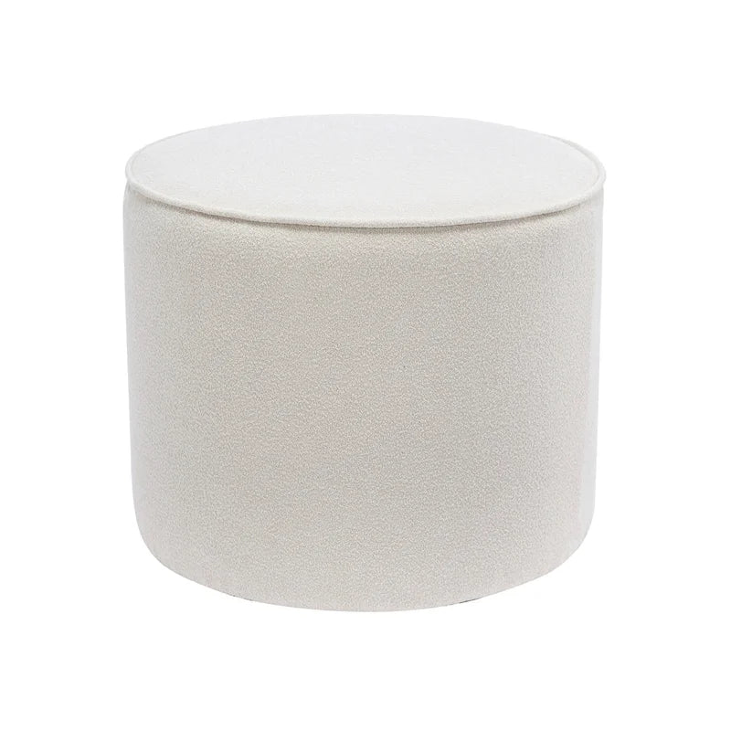 Pouf rotondo in tessuto bouclé - poggiapiedi, tavolino o sgabello
