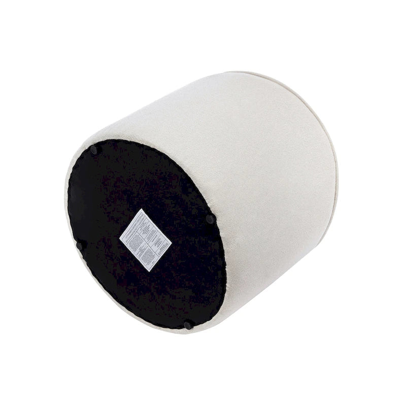 Pouf rotondo in tessuto bouclé - poggiapiedi, tavolino o sgabello