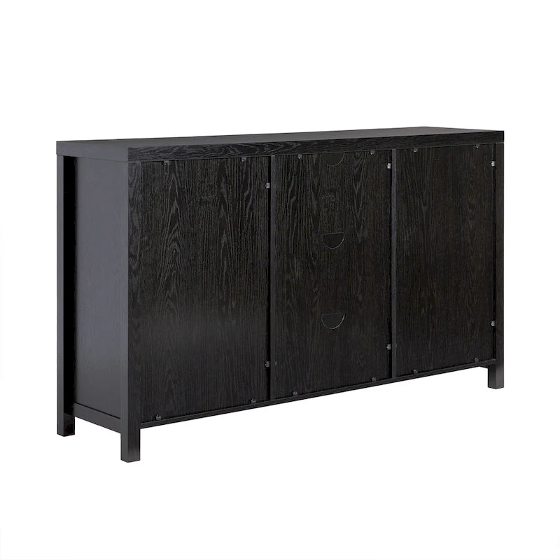 2-Door 58-inch Sideboard with Arched Rattan Panels