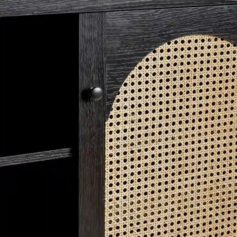 2-Door 58-inch Sideboard with Arched Rattan Panels