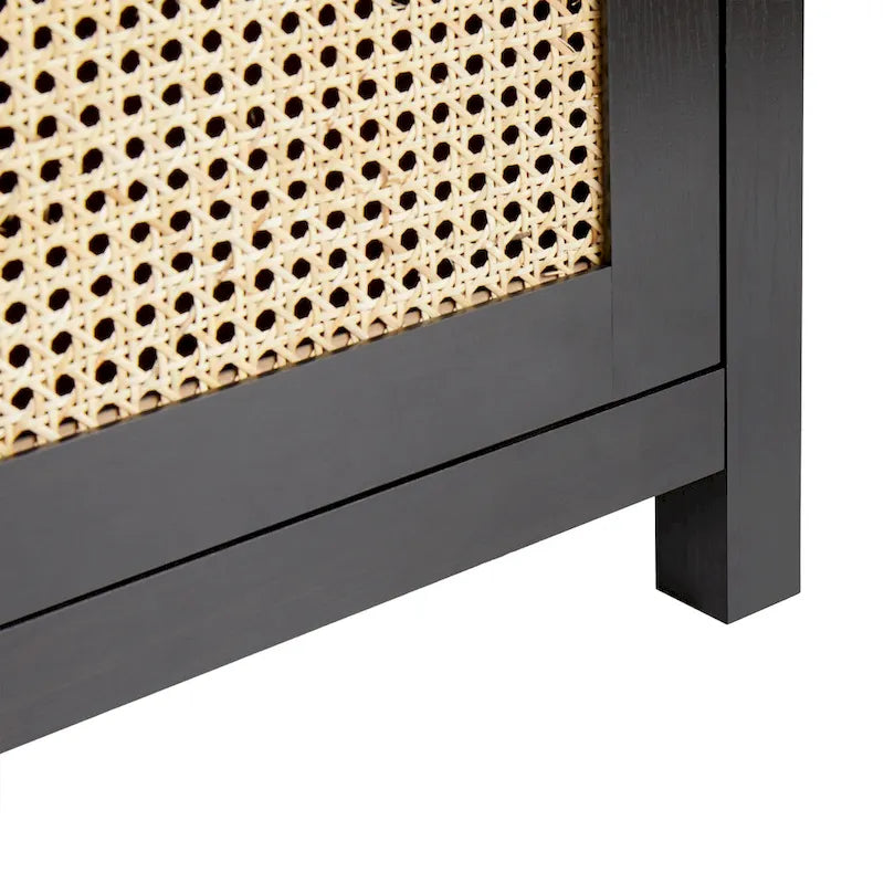 2-Door 58-inch Sideboard with Arched Rattan Panels
