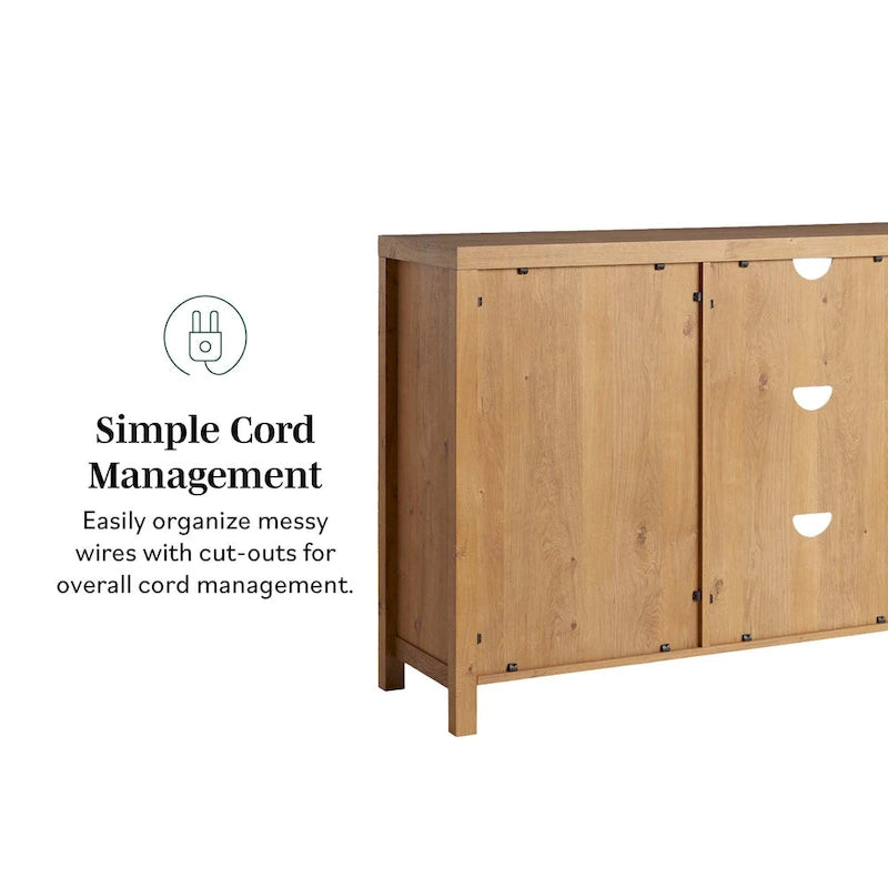 2-Door 58-inch Sideboard with Arched Rattan Panels