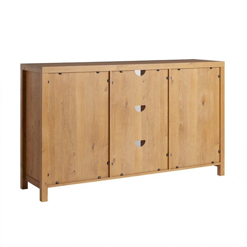 2-Door 58-inch Sideboard with Arched Rattan Panels