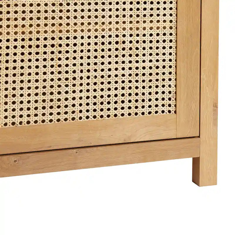 2-Door 58-inch Sideboard with Arched Rattan Panels