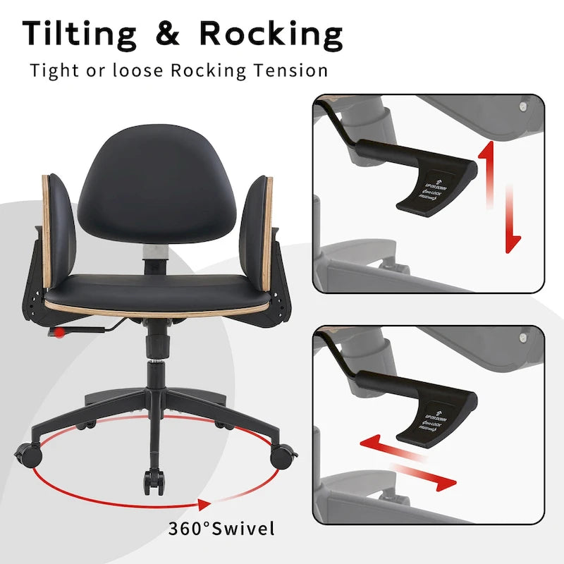 Ergonomic Meditation Chair with Adjustable Backrest, Armrests, and Gas Lift - PU Leather