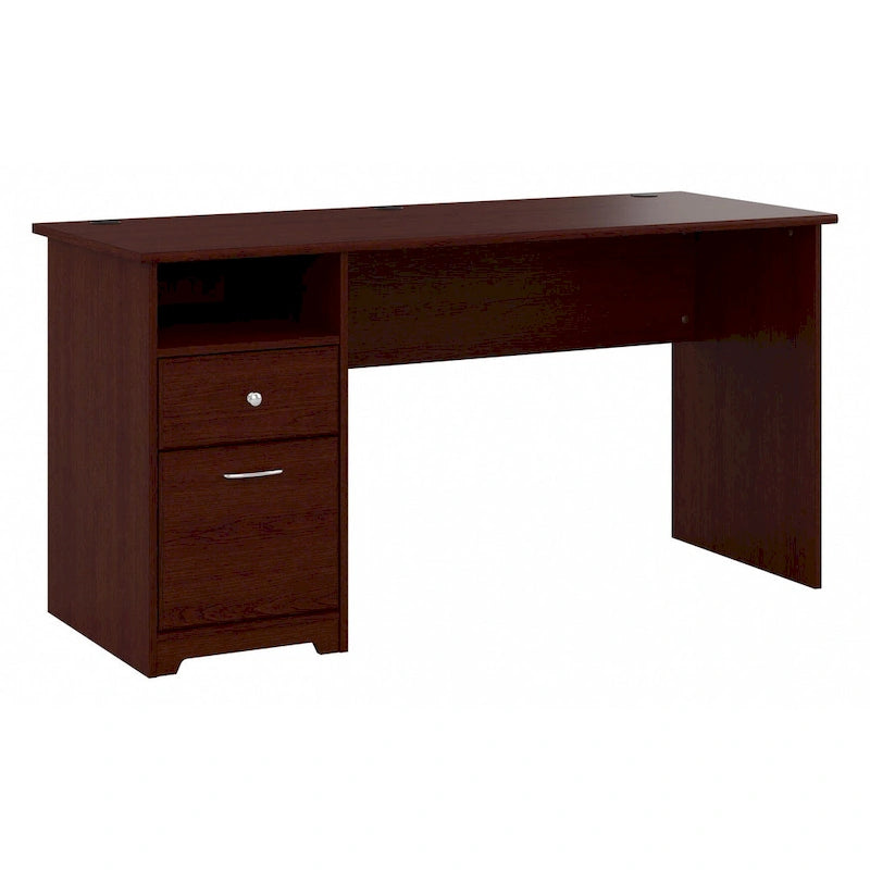 60-inch Computer Desk with File Drawer, Box Drawer, and Open Cubby Storage