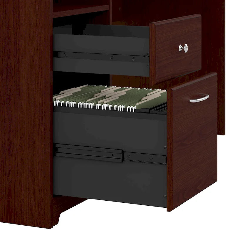 60-inch Computer Desk with File Drawer, Box Drawer, and Open Cubby Storage