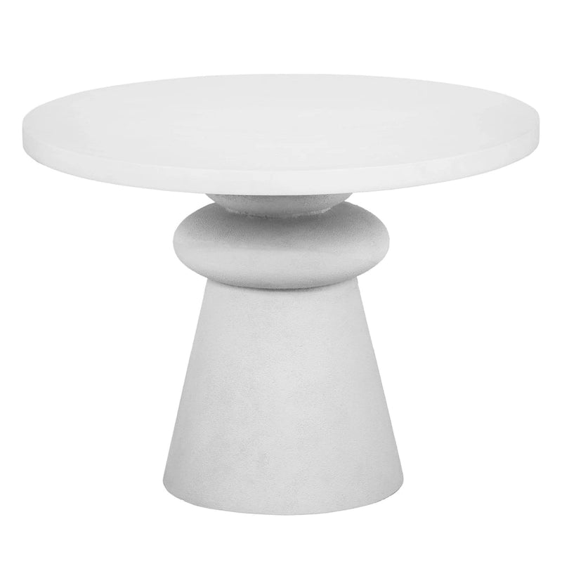 42-inch Round Resin Dinette Table with Sculptural Base - White