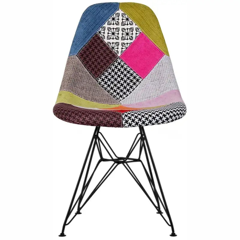 Modern Molded Plastic Dining Chair with Eiffel Wire Legs