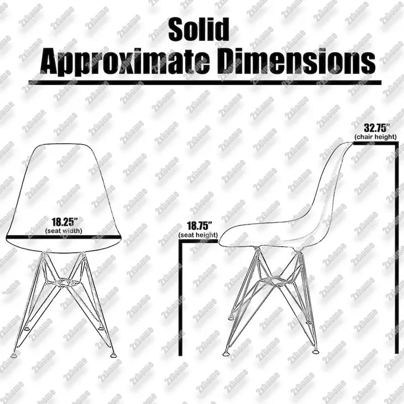 Sedia da pranzo moderna in plastica stampata con gambe in filo metallico Eiffel