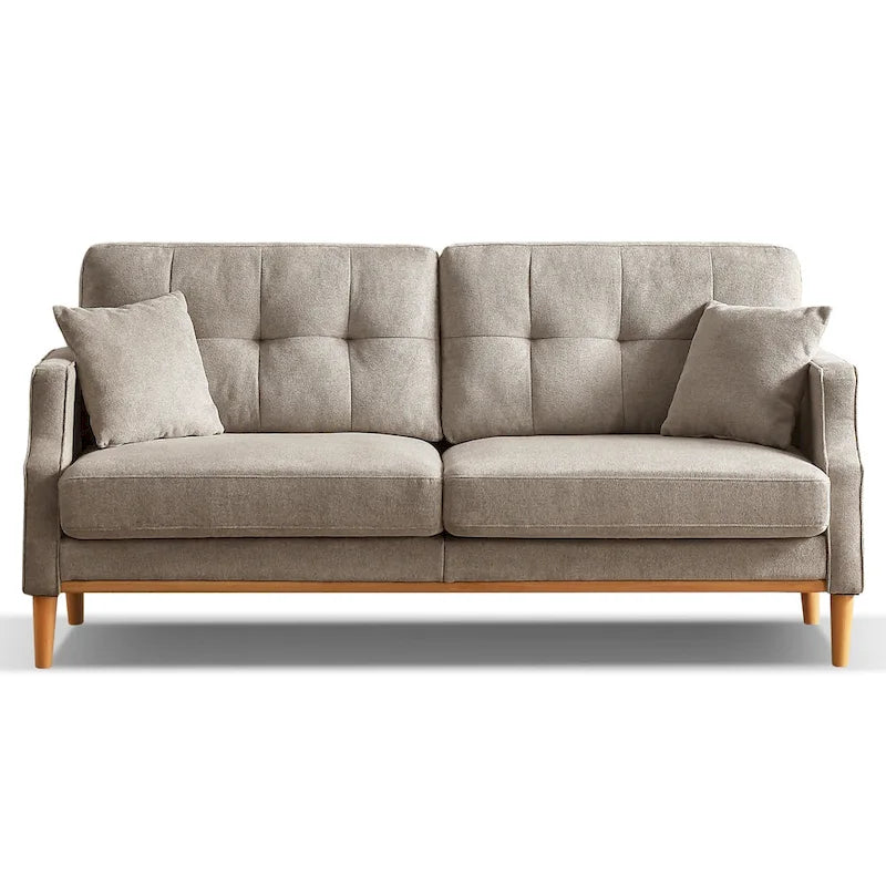3-Seater Loveseat Sofa with USB Outlet and Button-Tufted Back