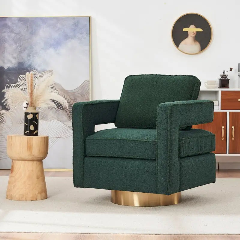 Poltrona a botte girevole a 360° con supporto a molle insacchettate e fodera del cuscino rimovibile