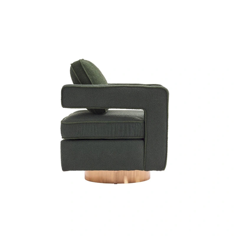 Poltrona a botte girevole a 360° con supporto a molle insacchettate e fodera del cuscino rimovibile