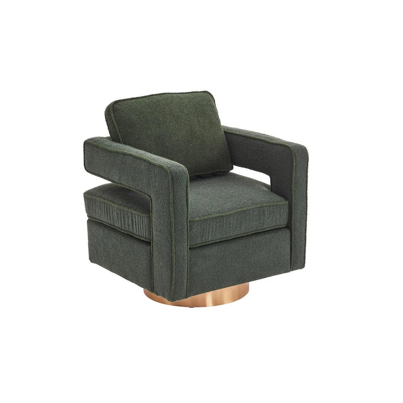 Poltrona a botte girevole a 360° con supporto a molle insacchettate e fodera del cuscino rimovibile