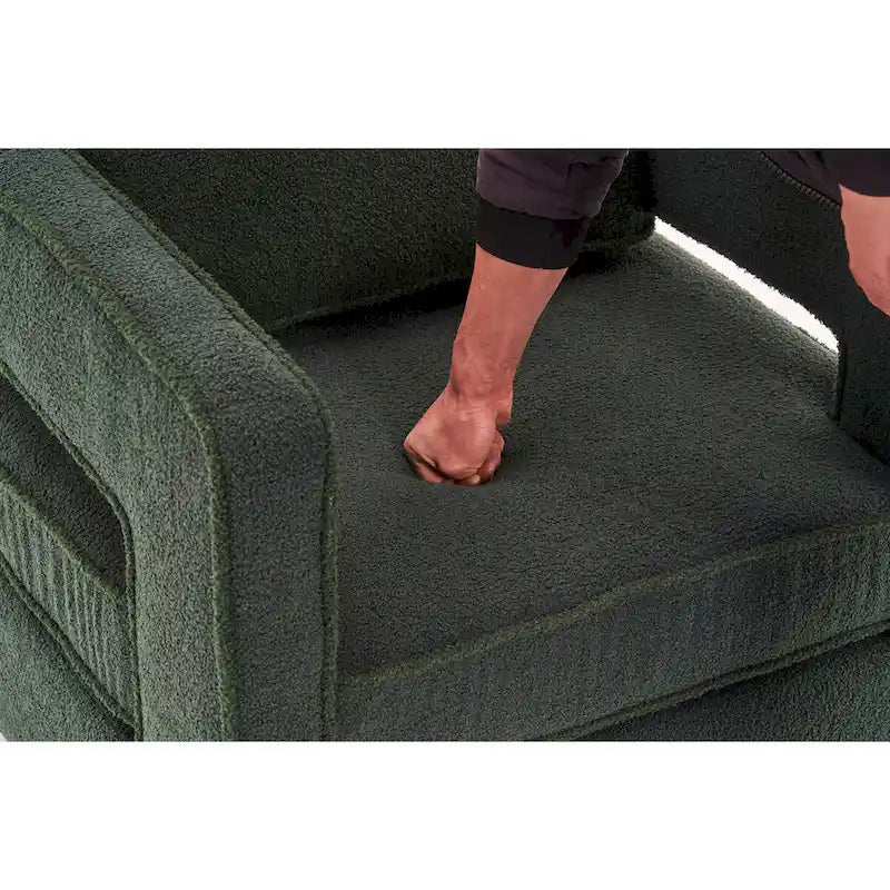 Poltrona a botte girevole a 360° con supporto a molle insacchettate e fodera del cuscino rimovibile