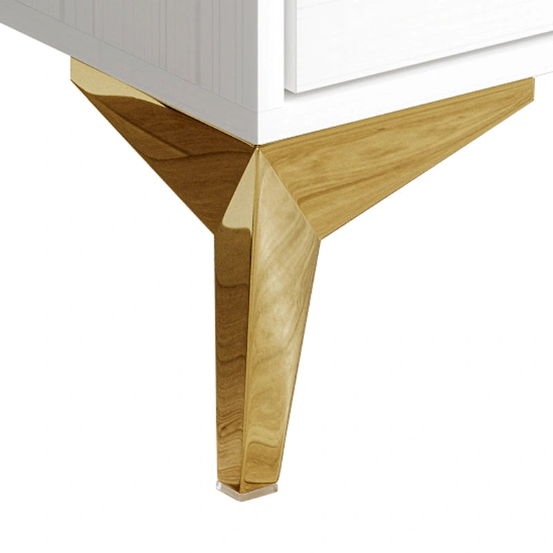 Modern Square Coffee Table with Drawer and Gold Handles - 31.72 in.