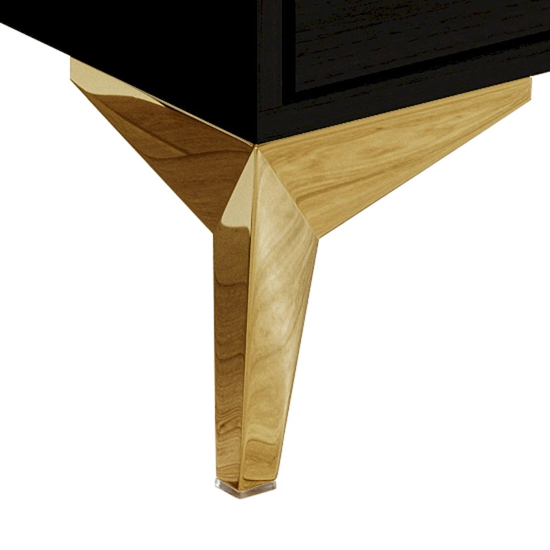Modern Square Coffee Table with Drawer and Gold Handles - 31.72 in.