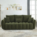 82-inch Teddy Velvet Sofa with Solid Wood Frame and 3 Back Pillows - 750 lb Capacity