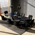 Ensemble de 8 chaises de salle à manger glamour en velours capitonné avec pieds en métal doré - capacité de 250 lb