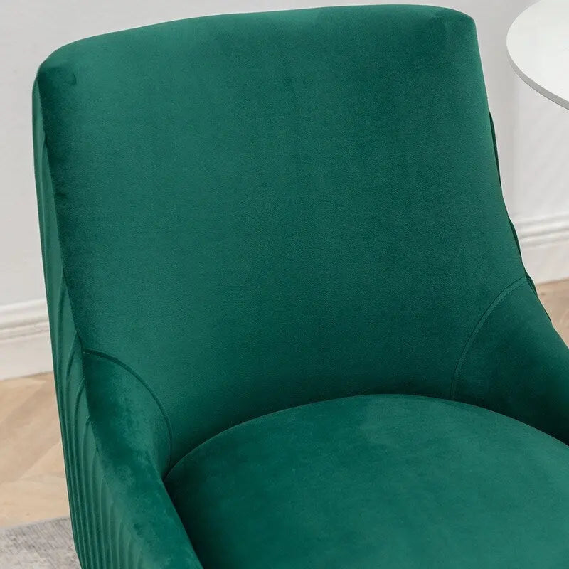 Ensemble de 8 chaises de salle à manger glamour en velours capitonné avec pieds en métal doré - capacité de 250 lb