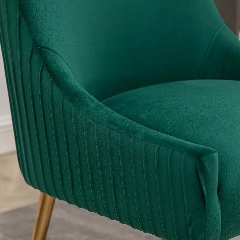 Ensemble de 8 chaises de salle à manger glamour en velours capitonné avec pieds en métal doré - capacité de 250 lb