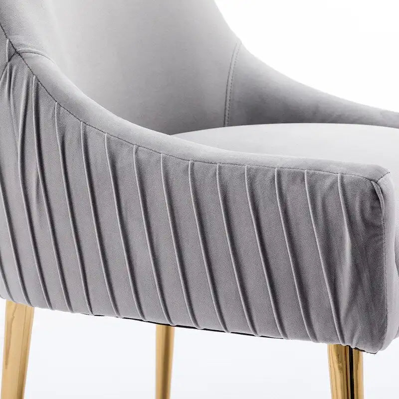 Ensemble de 8 chaises de salle à manger glamour en velours capitonné avec pieds en métal doré - capacité de 250 lb