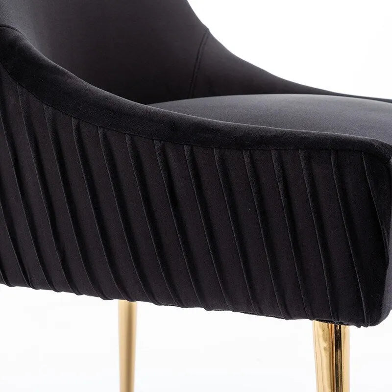 Ensemble de 8 chaises de salle à manger glamour en velours capitonné avec pieds en métal doré - capacité de 250 lb