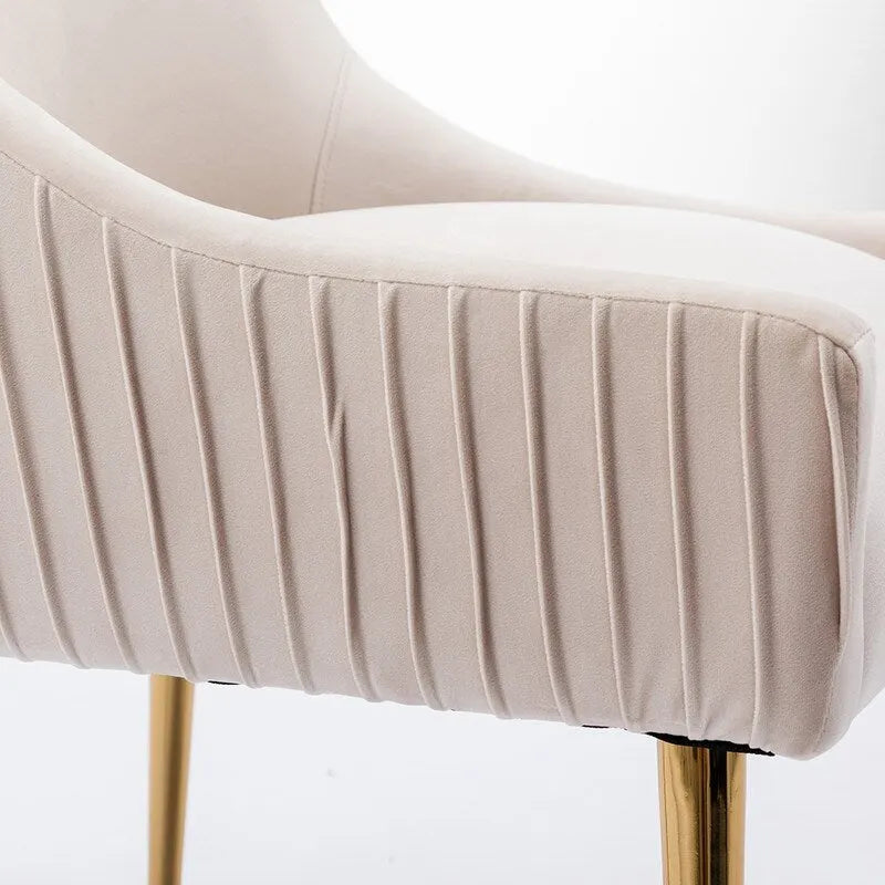 Ensemble de 8 chaises de salle à manger glamour en velours capitonné avec pieds en métal doré - capacité de 250 lb