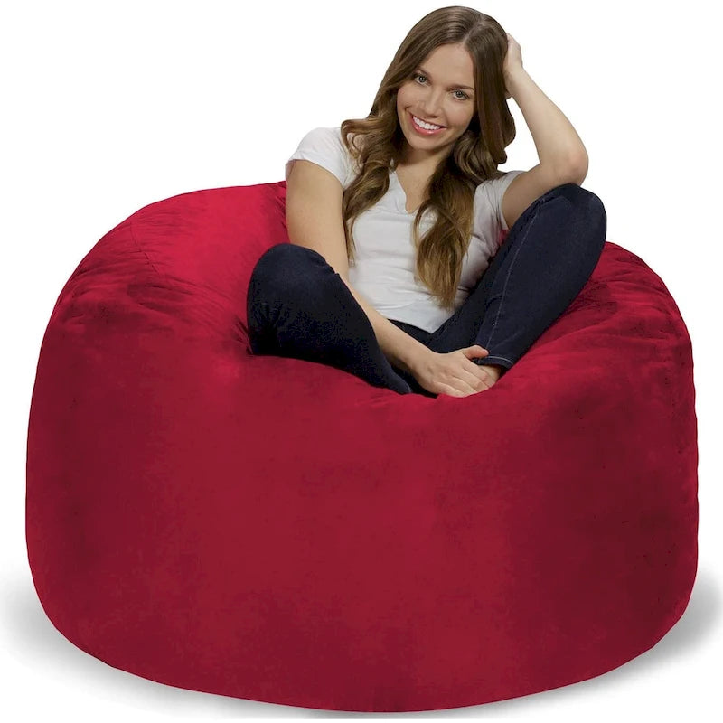 4-Fuß-Sitzsack mit Memory-Schaumstoff und abnehmbarem Mikrosuede-Bezug