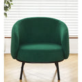 Samt-Akzentstuhl mit tonnenförmiger Rückenlehne im Mid-Century-Stil und Metallbeinen
