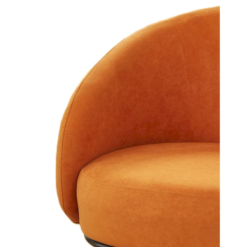 Samt-Akzentstuhl mit tonnenförmiger Rückenlehne im Mid-Century-Stil und Metallbeinen