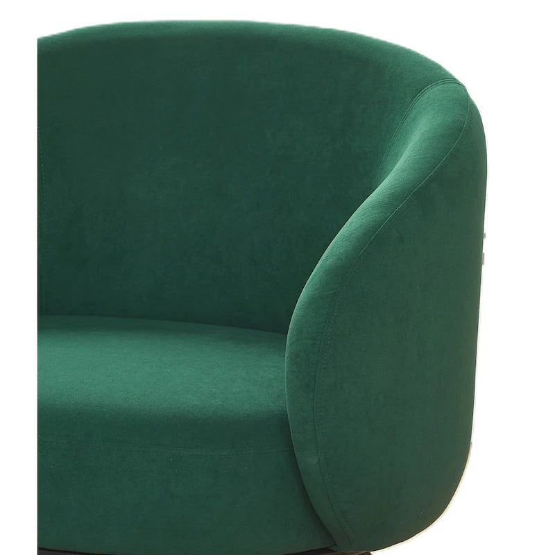 Samt-Akzentstuhl mit tonnenförmiger Rückenlehne im Mid-Century-Stil und Metallbeinen