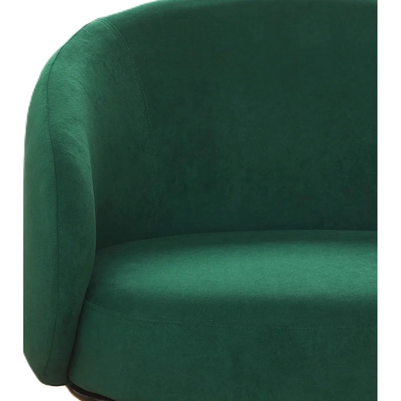 Samt-Akzentstuhl mit tonnenförmiger Rückenlehne im Mid-Century-Stil und Metallbeinen