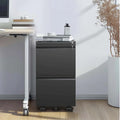 2-Drawer Rolling Metal File Cabinet with Lock - Fits Letter, Legal, A4