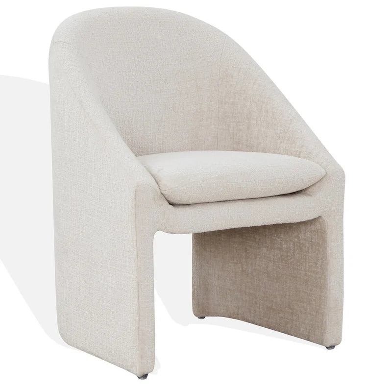 Cream Chenille Upholstered Dining Chair - 26W x 24D x 31H in.