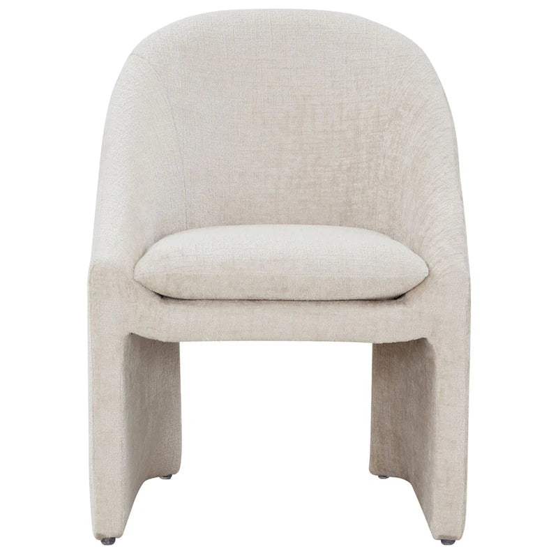Cream Chenille Upholstered Dining Chair - 26W x 24D x 31H in.