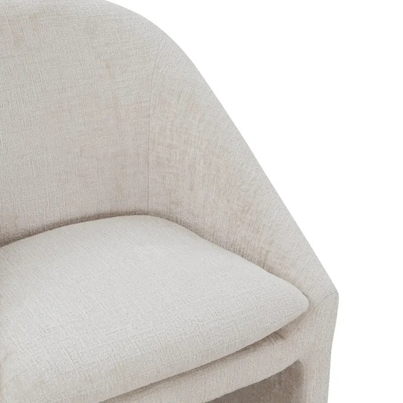 Cream Chenille Upholstered Dining Chair - 26W x 24D x 31H in.