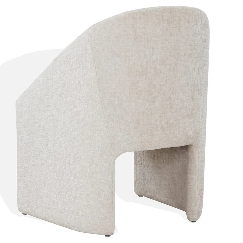 Cream Chenille Upholstered Dining Chair - 26W x 24D x 31H in.
